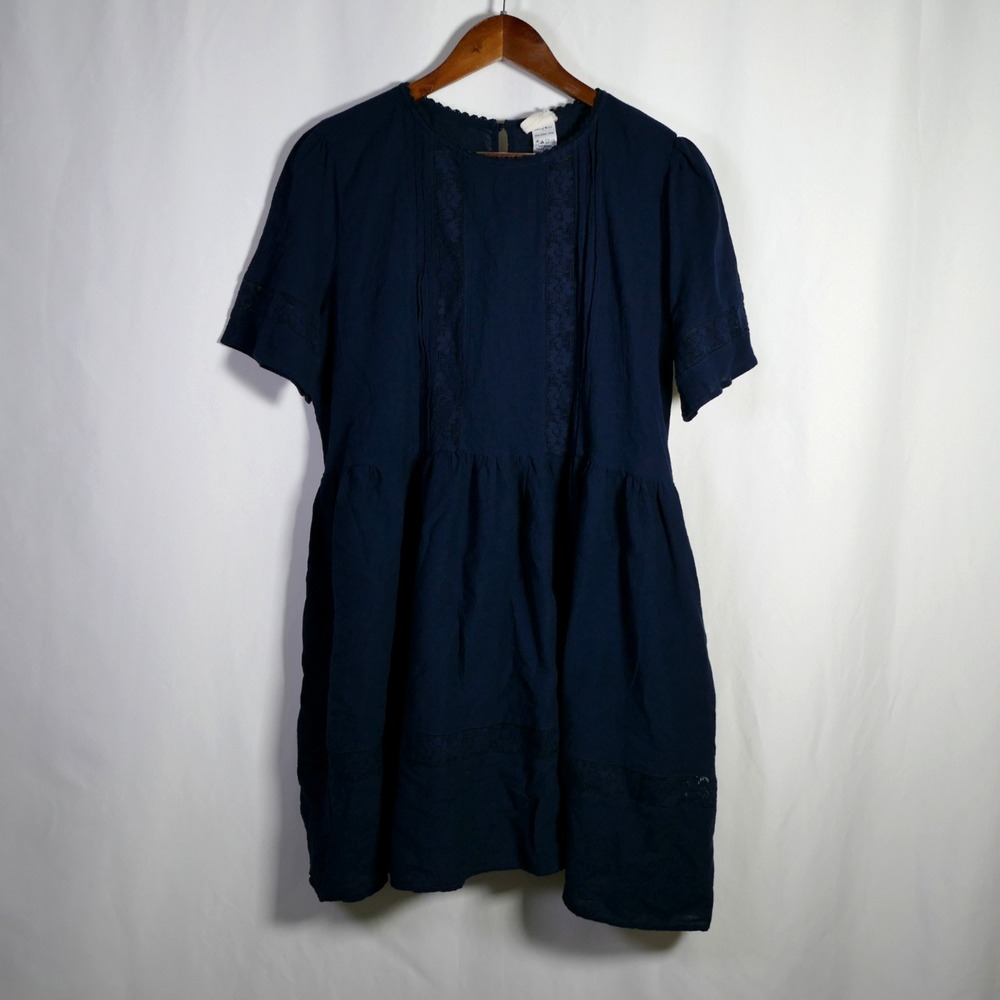 Natural Life Womens Boho Gauzy Cotton Lace Mini Dress Size L Western Festival